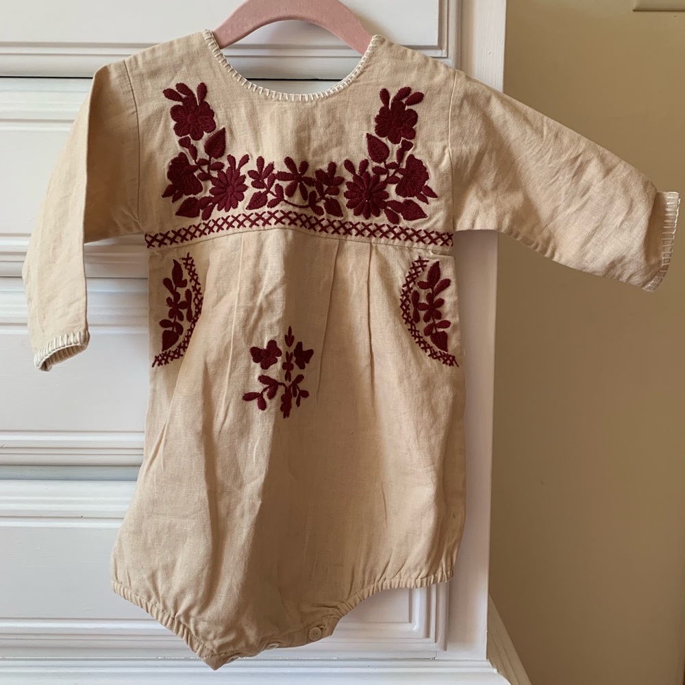 Apolina embroidered long sleeve romper